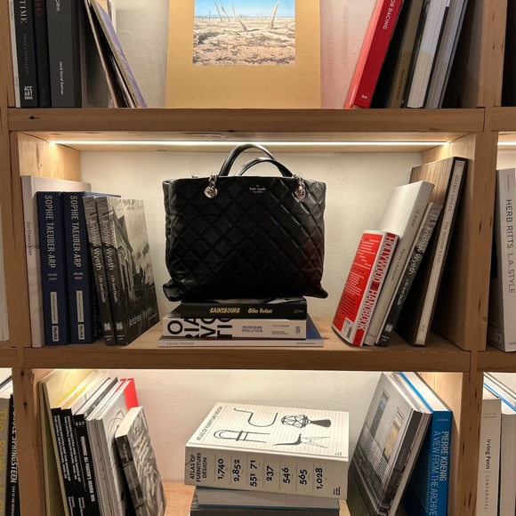 Kate Spade Quilted Leather Shoulder Bag + Matching Wallet | Classic Black Gold H - Picture 1 of 8